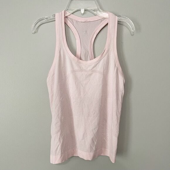 Lululemon Size 4 Pink Blush Sleeveless Cropped Racerback Swiftly Tank Top - Picture 1 of 6